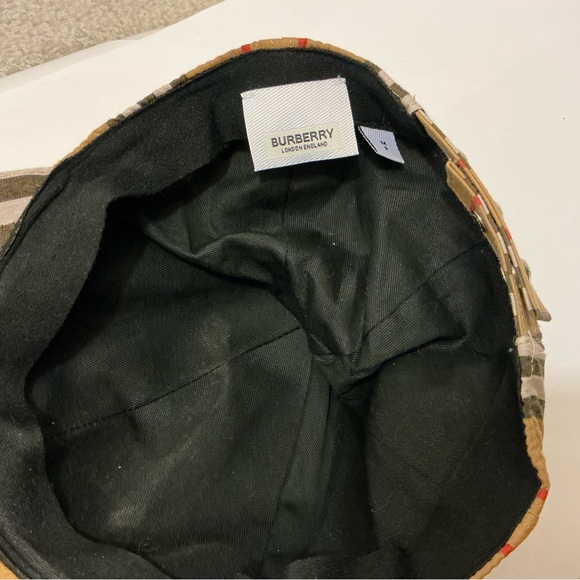 Burberry TB Logo Nova Check Baseball Cap Beige Adjustable Strap Authentic